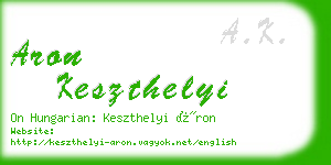 aron keszthelyi business card